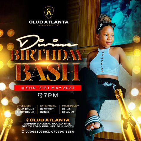 Birthday Party Flyer, Benin City, Party Flyers, Birthday Flyer, Graphic Design Ads, Party Flyer, Birthday Bash, Picture Design, Birthday Celebration