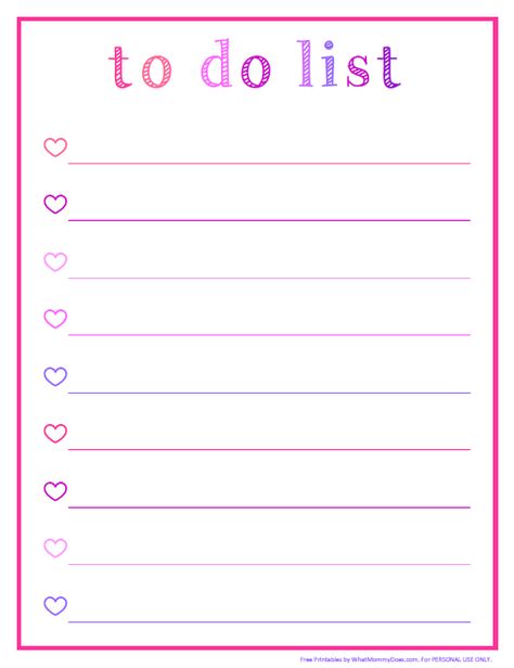 Pretty To Do List with Hearts! Pink & Purple Ombre Printable to keep track of your to-dos :) This is perfect. Subway Art Printables, To Do List Template, Pink Purple Ombre, To Do List Printable, To Do Lists Printable, Gift Tag Template, Binder Organization, Valentines Ideas, Checklist Template