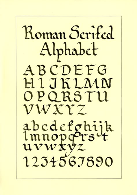 Roman Serifed lg pic Roman Calligraphy Alphabet, Roman Calligraphy, Roman Lettering, Writing Alphabet, Roman Letters, Roman Alphabet, Calligraphy Fonts Alphabet, Chicano Lettering, Unique Lettering