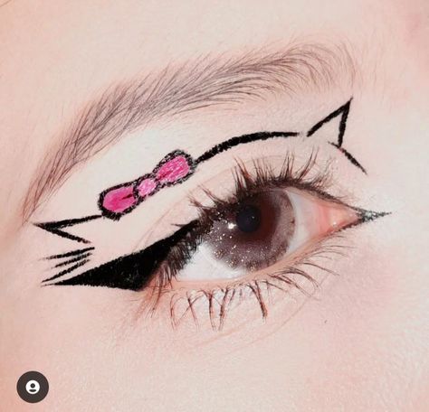 Hello Kitty Eyeliner, Eyeliner, Hello Kitty, Kitty, Makeup, Beauty, Instagram, Art, Make Up