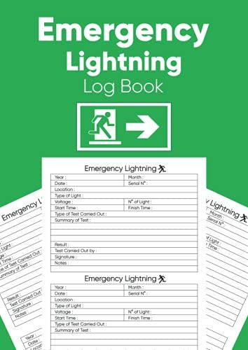 Emergency Lighting Log Book: Emergency Light Test Log Book with Tests and Inspections record ,Emergency Lighting Test... Emergency Light, Light Well, Log Book, Emergency Lighting, Amazon Book Store, Types Of Lighting, Book Store, Kindle App, Health And Safety