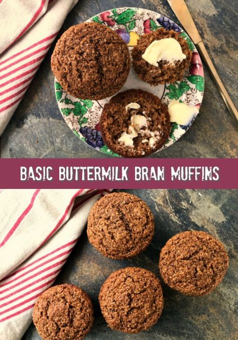 Basic Buttermilk Bran Muffins [ High Fibre Treat ] - Crosby's Molasses Buttermilk Bran Muffins, Raisin Bran Muffins, Buttermilk Muffins, Molasses Muffins, Bran Muffin Recipes, High Fibre, Buttermilk Recipes, Bran Muffins, Muffin Tin Recipes