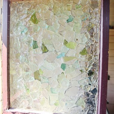 Sea Glass Design Ideas, Pictures, Remodel, and Decor.  Way to use collected sea glass Sea Glass Window, Mosaic Stained, Beach Glass Art, Sea Glass Crafts, Broken Glass, Window Art, Sea Glass Art, Ideas Pictures, Mosaic Designs