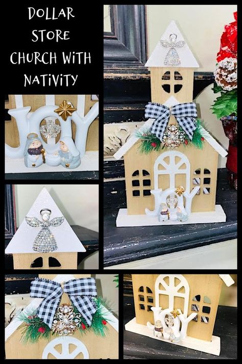 Manger Scenes, Craft Christmas Gifts, Mini Houses, Crafts To Make And Sell, Dollar General, Nativity Scene, The Angel, Mini House, Town And Country