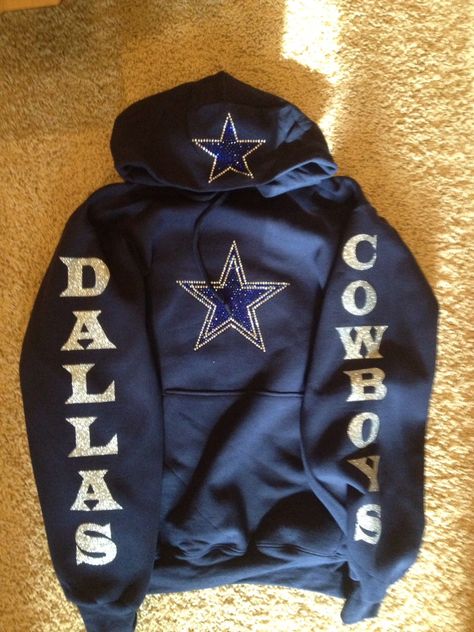 Dallas Cowboys Bling Hoodie by jhendley04 on Etsy..my daughter would love this... Dallas Cowboys Shoes, Dallas Cowboys Outfits, Cowboys Sweatshirt, Dallas Cowboys Sweatshirt, Bling Hoodie, Dallas Cowboys Hoodie, Dallas Cowboys Gear, Dallas Cowboys Women, Dallas Cowboys Baby