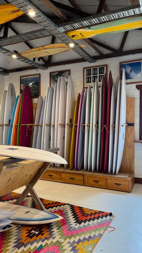 Surf Board Aesthetic, Surf Board Rack, Surfboard Room, Surfboard Storage, Surf Store, Surf Rack, Surfer Vibes, Surf House Decor, Small Boutique Hotels