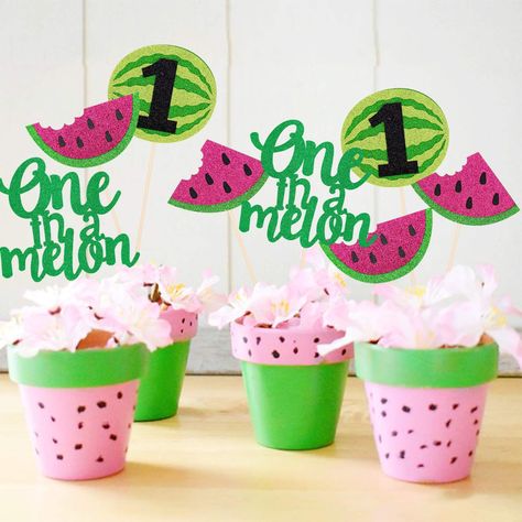 PRICES MAY VARY. Watermelon Party Centerpiece Sticks INCLUDES total 12 glitter table toppers in 4 different designs, 12 wooden dowel sticks and stickers for easy assembly. Fantastic and unique party supplies for watermelon themed birthday parties and summer celebrations! Measurement & Material: 3 circle whole watermelon table toppers measures 4.8” wide x 4.4” tall;3 semi-circle slice of watermelon table toppers, 5.5” wide x 2.7” tall; 3 sector slice of watermelon table toppers, 5.2” wide x 3.5” Watermelon Birthday Party Theme, Summer 1st Birthday, Watermelon Photo, Watermelon Centerpiece, Watermelon Birthday Parties, Dessert Table Birthday, Dessert Table Backdrop, Fruit Birthday, Party Table Centerpieces