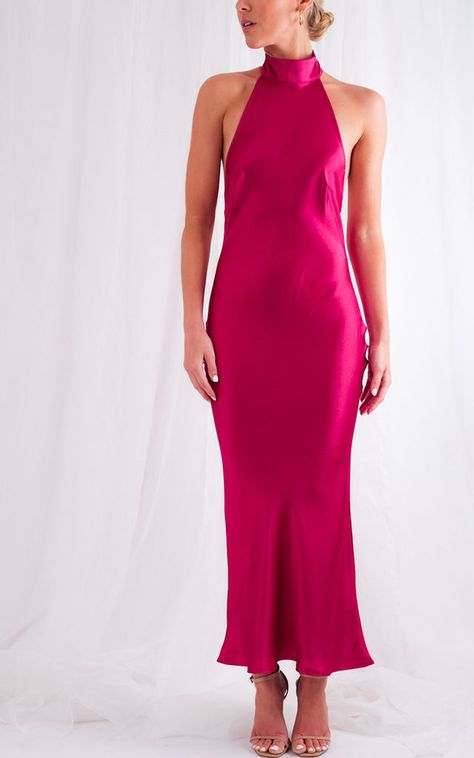 Pretty Lavish, High Fashion Trends, Magenta Dress, Halterneck Dress, Red Formal Dress, Perfect Dress, Fashion Inspo Outfits, One Shoulder Formal Dress, High Fashion