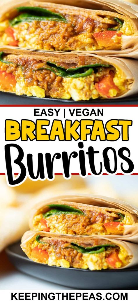 Whip up this hearty vegan breakfast burrito stuffed with a delicious tofu scramble, vegan chorizo, and baby kale wrapped around a fiber-rich whole wheat tortilla. Tofu Scramble Vegan, Tofu Breakfast, Vegan Breakfast Burrito, Vegan Chorizo, Vegan Egg Substitute, Breakfast Burritos Recipe, Baby Kale, Vegan Recipes Videos, Breakfast Burrito