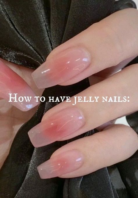 Jelly Nails Tut, Paznokcie Hello Kitty, Phone Essentials, Asian Nails, Colorful Nails, Nails Aesthetic, Blush Nails, Pretty Gel Nails, Soft Nails