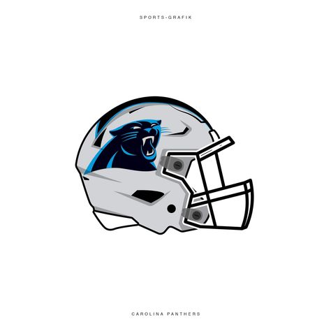 Carolina Panthers Helmet Fanart NFL American Football Nfl Helmets, Panther Pride, Panther Nation, Helmet Art, Cats Black, Nfl Logo, Carolina Panthers, Nfl Teams, American Football