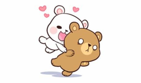 Cute Bear Couple, Mocha And Milk, Milk And Mocha Bear, Milk Mocha Bear, Wp Sticker, Mocha Bear, Bear Couple, Bear Drawings, Milk And Mocha