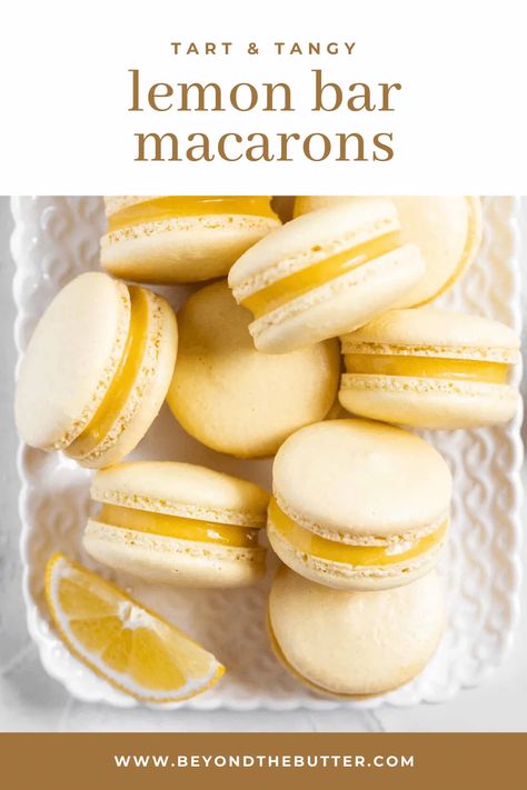 Lemon Macarons With Lemon Curd, Lemon Curd Macarons, Lemon Macaron Filling, Macaron Flavors Recipe, Lemon Flavored Desserts, Macaroons Recipe For Beginners, Macaron Flavors Ideas, Fancy Macarons, Macaron Lemon