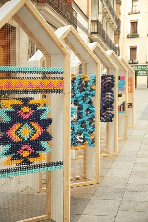 Furniture Small Spaces, Design Festival, Pola Sulam, Weaving Art, Display Design, Diy Pallet Furniture, Cross Stitch Art, Art Plastique, Public Art