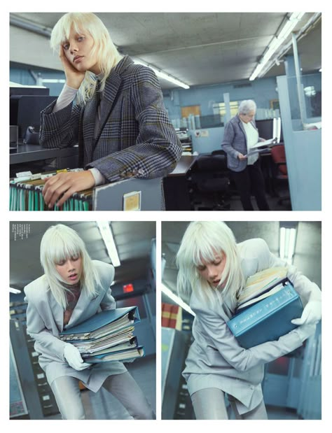 Office (Numero Russia) Messy Office Aesthetic, Office Shoot Ideas, After Work Aesthetic, Office Fashion Editorial, 90s Office Aesthetic, Office Uprising, Working Photoshoot, Office Poses, Office Editorial