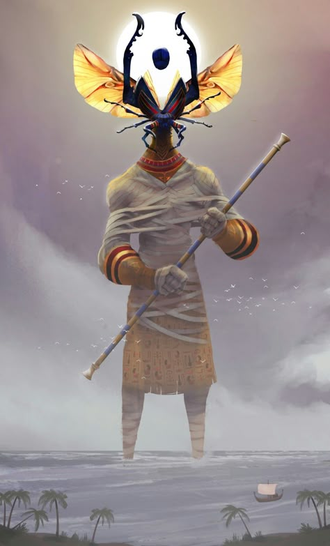 Khepri God Of Egypt, Egyptian Deity, Gods Of Egypt, Egyptian God, Fiction Idea, Egyptian Mythology, Alien Concept Art, Mythology Art, Goddess Art