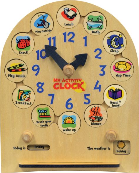 My Activity Clock — Maple Landmark Middlebury Vermont, Learn To Tell Time, Easy Toddler Activities, Vermont Usa, Best Educational Toys, Sustainable Toys, Educational Toys For Toddlers, Teaching Toddlers, Clock For Kids