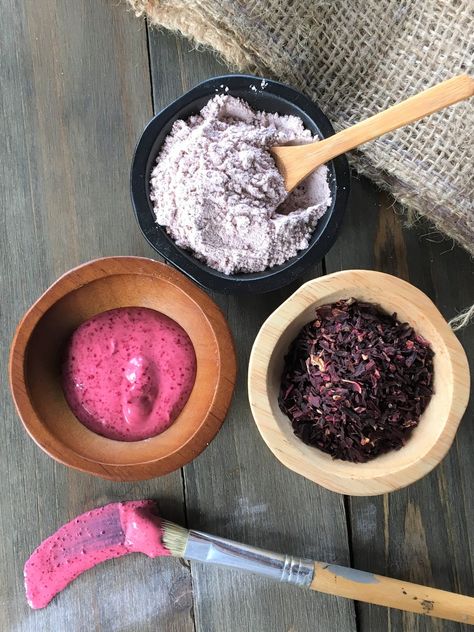 Hibiscus Face Mask Diy, Body Mask Diy, Hibiscus Face Mask, Beeswax Moisturizer, Face Mask Design Art, Diy Face Scrubs, Dry Face Mask, Herbal Facial, Skin Journey