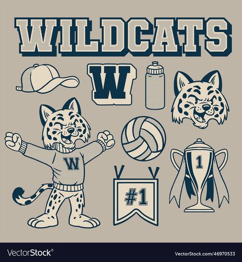 Wildcat Mascot, Mascot Illustration, Logo Style, Library Ideas, Drawing Videos, School Mascot, Fashion Logo, Wild Cats, Png Images