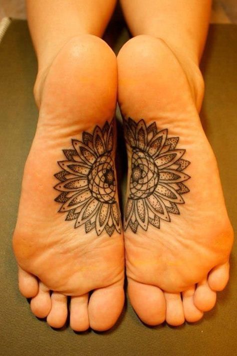 this would be cool if one side was a sun and another was a moon (like in other foot ones I have seen) Flip Flop Tattoo, Yoga Tattoos, Tattoo Zeichnungen, Sunflower Tattoos, Sunflower Tattoo, Foot Tattoo, Flower Tattoo Designs, Foot Tattoos, Tattoo Designs For Women