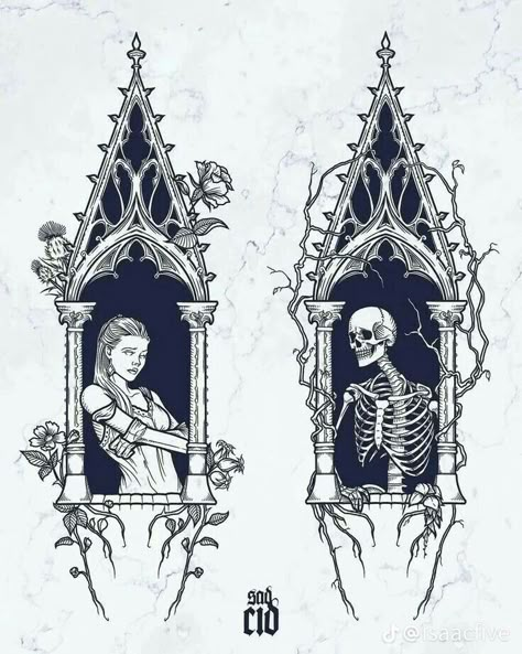 Dark Architecture Tattoo, Gothic Arch Tattoo, Gothic Window Tattoo Design, Gothic Church Tattoo, Church Window Tattoo, Gothic Cathedral Tattoo, Stained Glass Window Tattoo, Gothic Windows Tattoo, Gothic Architecture Tattoo