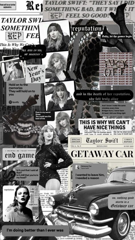 Reputation Taylor Swift Wallpaper, Rep Aesthetic, Reputation Collage, Taylor Sift, Reputation Wallpaper, Reputation Taylor Swift, Taylor Swift Book, Taylor Swift Party, Taylor Lyrics