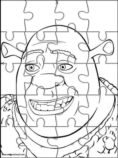 Shrek 1 Printable jigsaw puzzles to cut out for kids Color Puzzle, Puzzle Jigsaw, Printable Puzzles, Shrek, Movie Night, Jigsaw Puzzles, Vault Boy, Activities For Kids, Crafts For Kids