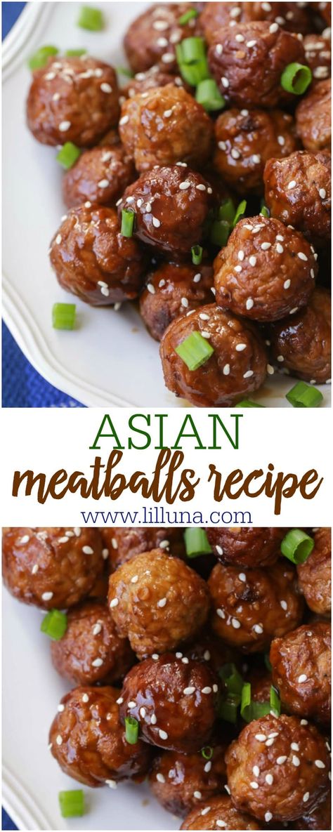 Easy and delicious Crock Pot Asian meatballs take minutes to prep, are perfect for parties and have that Asian flavor we all know and love. #asianmeatballs #meatballs #crockpotasianmeatballs #crockpotmeatballs #asian Asian Meatballs Crockpot, Meatballs Slow Cooker, Crock Pot Asian, Flavorful Meatballs, Crockpot Meatballs, Slow Cooker Asian, Asian Meatballs, Lil Luna, Meatball Bake