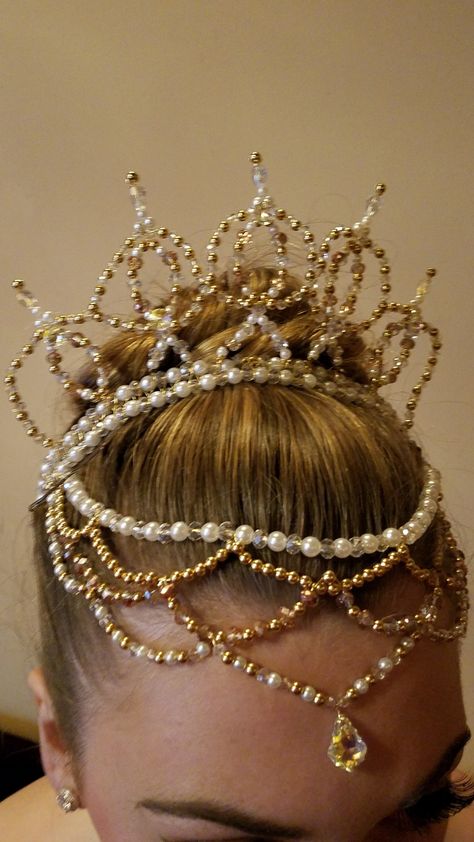 Ballet Hair Pieces, Ballet Tiaras Headpieces, Ballet Headpieces Diy, Princess Headpiece, Tiara Diy, Halo Tiara, Ballet Crowns, Ballet Hair, Diy Tiara