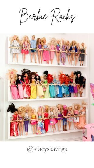 Barbie Storage, Barbie Organization, Girls Room Organization, Doll Organization, Barbie Bedroom, Doll Storage, Barbie Room, Toddler Playroom, Anthropologie Inspired