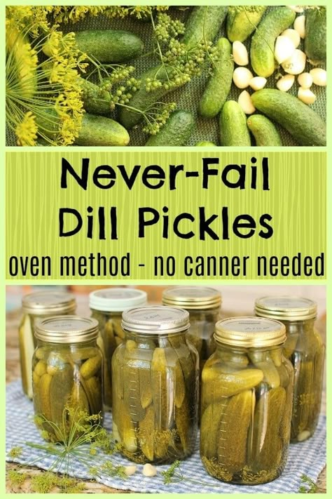 Easy Pickles, Easy Dill Pickles, Canning Preserves, Making Dill Pickles, Garlic Dill Pickles, Homemade Pickles Dill, Pickle Recipes Homemade, Vegetables Dishes, Dill Pickle Recipe