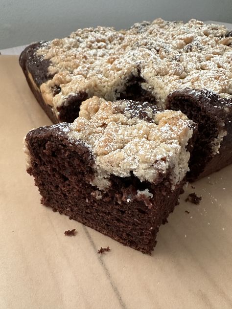 Chocolate Crumb Cake, Chocolate Crumbs, Duncan Hines, Crumb Cake, Crumb Topping, Chocolate Cake Mixes, Confectioners Sugar, Cake Batter, Stick Of Butter