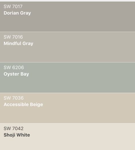 Greyish Beige Paint Colors, Beige Paint Colors, Shoji White, Mindful Gray, Accessible Beige, Colour Pallets, Beige Paint, Color Pallete, Floor Bathroom