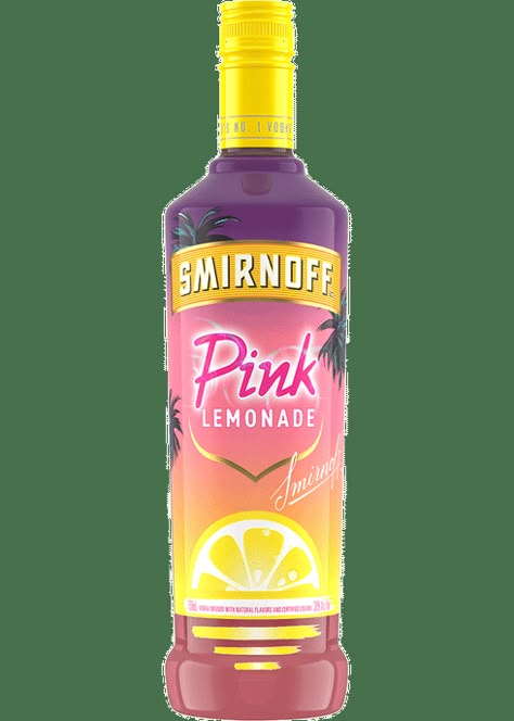 Pink Smirnoff, Pink Lemonade Vodka Drinks, Pink Lemonade Smirnoff Drinks, Alcoholic Drinks Bottles, Smirnoff Ice Pink Lemonade, Smirnoff Pink Lemonade, Alcholic Drink Pink, Vodka Flavors, Pink Lemonade Beer Vodka