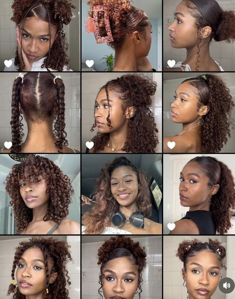 Curly Cute Hairstyles Natural Curls, Baddie Hair Styles Curly, Short Hair Braids Hairstyles, Hairstyles For Short Hair Curly Black, Curly Space Buns Black Women, Curly Hairstyles Short Hair Black Women, Cute Curly Hairstyles For Black Women, Short 3c Hairstyles, Natural Hairstyles For Black Women Curly