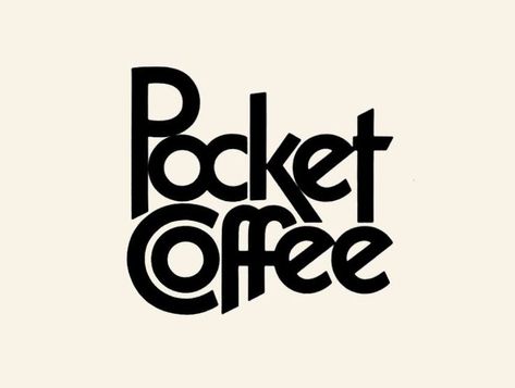 Pocket Coffee Logo  Designer: Herb Lubalin Cafe Logos, Pocket Coffee, Herb Lubalin, Design For Wedding, Japanese Typography, Online Logo Design, Logo Design Typography, Coffee Logo, Cafe Coffee