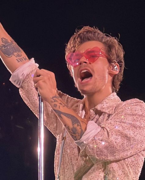 Harry Styles Twitter Icon, Harry Styles Pink Aesthetic, Harry Styles Glasses, Celebrities Crush, Heart Shape Sunglasses, Harry Styles Icons, Sunglasses Party, Pink Amazon, Shape Sunglasses