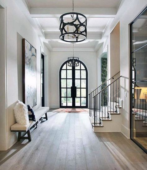 Top 80 Best Foyer Ideas - Unique Home Entryway Designs Foyer Ideas Entryway Modern Luxury, Large Entryway Ideas Foyers, Black Foyer, Modern Farmhouse Foyer, Belgium Style, Design Museum London, Foyer Ideas Entryway, Magnolia House, Spanish Interior