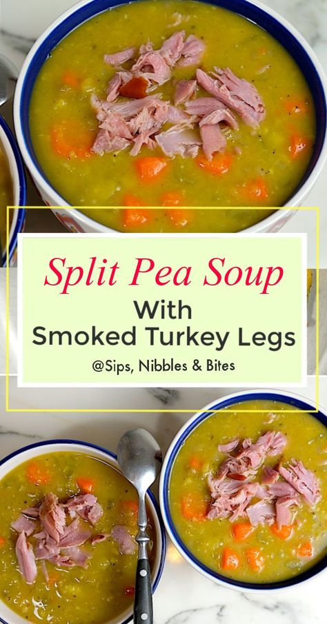 Smoked Turkey Leg Soup Recipes, Turkey Split Pea Soup, Split Pea Soup With Smoked Turkey, Split Pea Soup Recipes, Soup With Smoked Turkey, Pea Soup Recipes, Nutritious Soup, Pea Soup Recipe, Smoked Turkey Legs