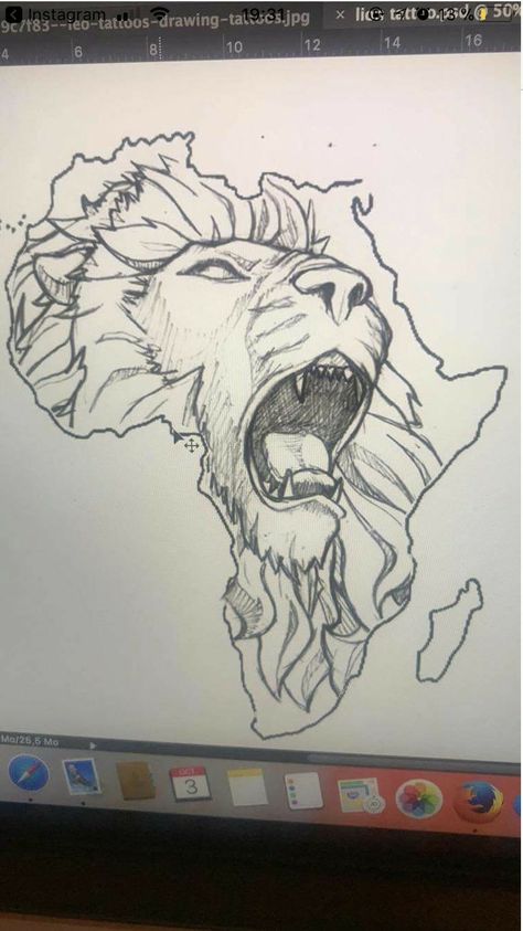 Tattoo Idea Drawings Sketches, African Tattoo Ideas, Rasta Tattoo, Tattoos For Women Unique, Africa Drawing, Chest Tattoo Drawings, Animal Tattoos For Women, Africa Tattoos, Half Sleeve Tattoos Drawings