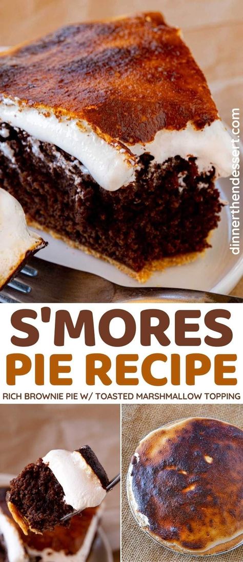 Graham Cracker Crust Dessert, Chocolate Brownie Pie, Dessert Smores, Marshmallow Dessert Recipes, Ultimate Brownies, Smores Pie, Brownie Pie, Cranberry Pie, Easy Holiday Recipes