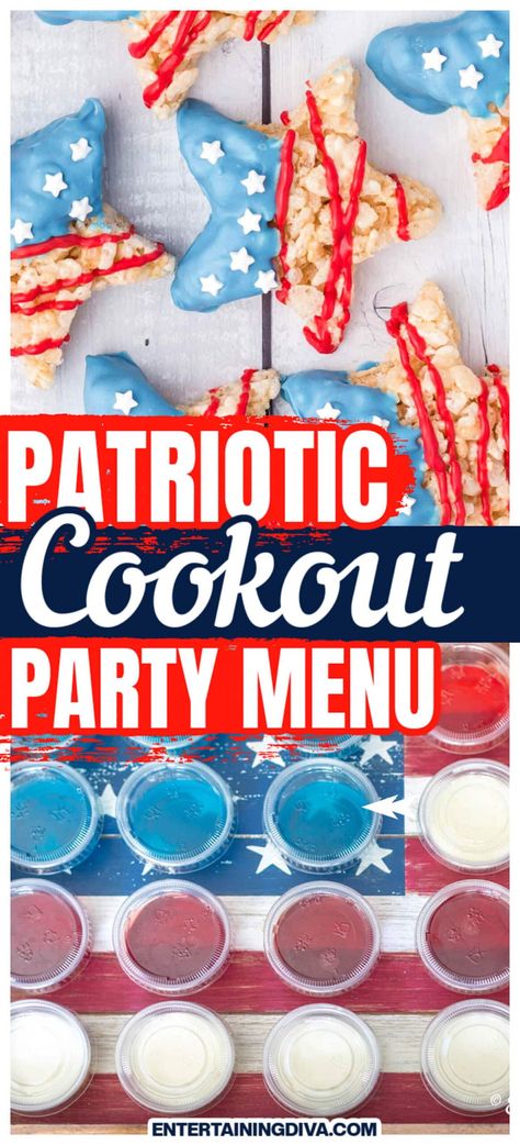 Best 4th of July Menu For a Cookout | 4th of July Celebration July 4th Food Cookout, Summer Kabobs, Grilled Fruit Kabobs, Dessert Kabobs, Cookout Menu, 4th Of July Food, Cookout Recipes, Best Sides, Cookout Party