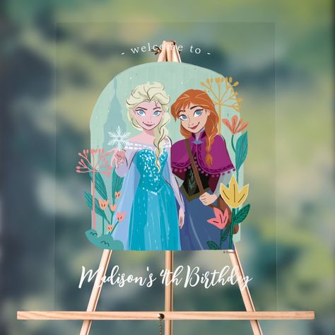 Disney's Frozen Anna & Elsa Birthday Welcome Acrylic Sign Welcome Acrylic Sign, Frozen Printables, Frozen Invitations, Frozen Birthday Invitations, Disney Frozen Birthday, Elsa Birthday, Beloved Movie, Birthday Welcome Sign, Disney Princess Birthday