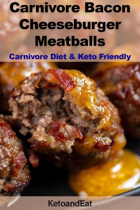 Carnivore Bacon Cheeseburger Meatballs (WOW) -  #Bacon #Carnivore #Cheeseburger #Meatballs #Wow Meat Only Meals, All Meat Recipes, Virta Health Diet, Carnivore Italian Sausage Recipes, Carnivore Meatballs Recipe, Bacon Cheeseburger Meatballs, Quick Carnivore Meal, High Fat Carnivore Recipes, Carnivore Food Ideas