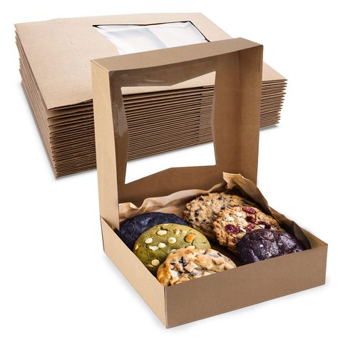 PRICES MAY VARY. EASY TO ASSEMBLE: These dessert boxes with window comes folded and have a built in auto popup feature that allows it to fully expand in seconds so assembly is quick and easy with no stress involved. These cookie boxes with window has easy one-piece design for your convenience. QUALITY MATERIAL: These boxes for cookies are perfect cookie boxes for gift giving. A cookie box that is made of durable, high-quality SBS paperboard which ensures the bakery boxes with window will not bre Dozen Cupcakes, Cookie Gift Boxes, Small Cupcakes, Cookie Gift Box, Cookie Boxes, Bakery Boxes, Bakery Box, Fundraising Event, Take Out Containers