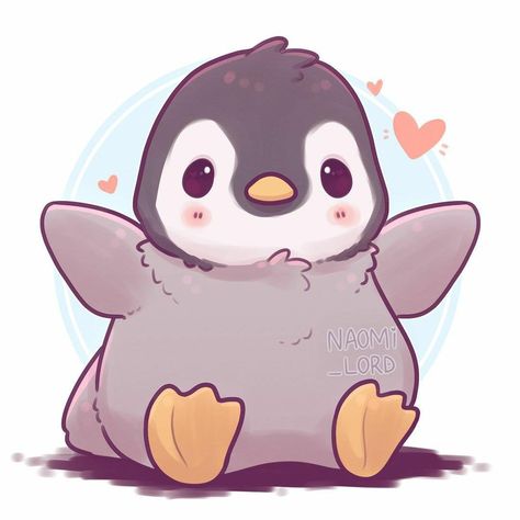 Pinguin Illustration, Cute Penguin Cartoon, Flamingo Illustration, Penguin Cartoon, Penguin Drawing, Baby Animal Drawings, Art Kawaii, Cute Kawaii Animals, 강아지 그림