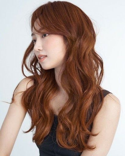 Kate Dibiasky, Hair Color 2022, Korean Wavy Hair, Dark Ginger Hair, Copper Hair Dark, 1970s Hairstyles, Hair Color Asian, Korean Hair Color, Ginger Hair Color