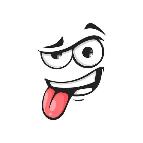 Vector cartoon face show pink tongue vec... | Premium Vector #Freepik #vector #character-eyes #cartoon-expressions #comic-face #funny-face Funny Vector Art, Tongue Cartoon, Character Eyes, Eyes Cartoon, Premium Vector Cartoon, Pink Tongue, Graphic Eyes, Funny Logo, Comic Face