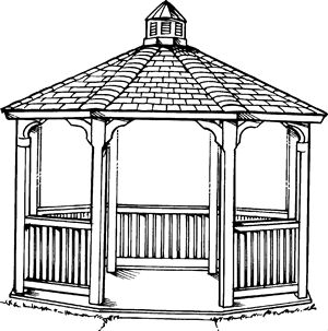 Gazebo Definition & Meaning | Britannica Dictionary Gazebo Tattoo, Gazebo Drawing, Gazebo Details Drawing, Gazebo On Water, Traditional Gazebo, White Gazebo Aesthetic, California Room, Small Building, Healthcare Architecture