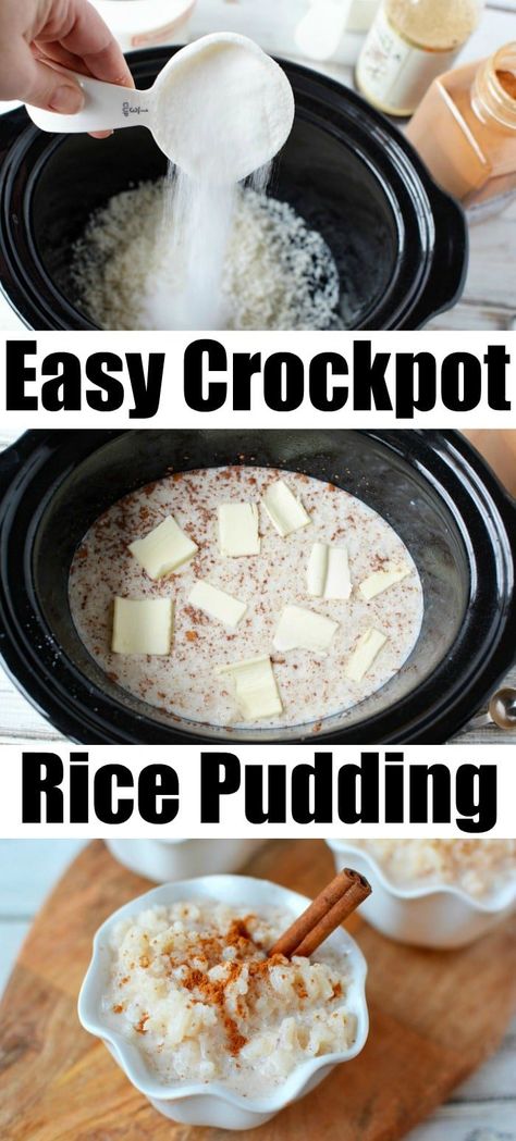 Easy slow cooker rice pudding recipe you can make quickly with Minute rice and a few other ingredients. If you love a good Crockpot dessert, this is it. #crockpotdessert #crockpotricepudding #ricepudding #slowcookerrecipes #crockpotrecipes Rice Pudding Recipe Easy Crock Pot, Slow Cooker Rice Pudding Recipe, Ricepudding Slowcooker, Crock Pot Rice Pudding Easy, Crock Pot Rice Pudding Slow Cooker, Crockpot Rice Pudding Slow Cooker, Rice Pudding In Crockpot, Rice Pudding Recipe Crockpot, Crockpot Pudding